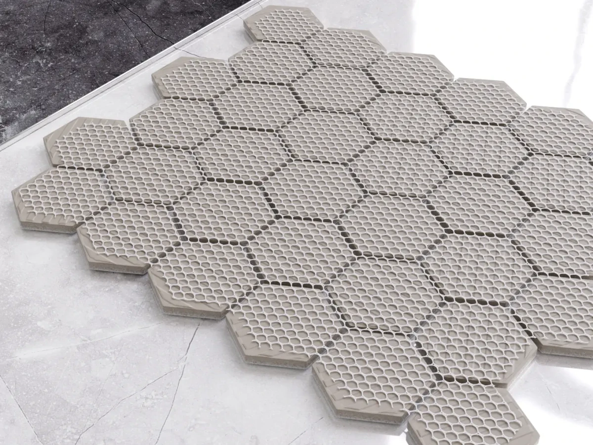 Mozaika ceramiczna Heksagon white biały matowy duży - szklanemozaiki.pl