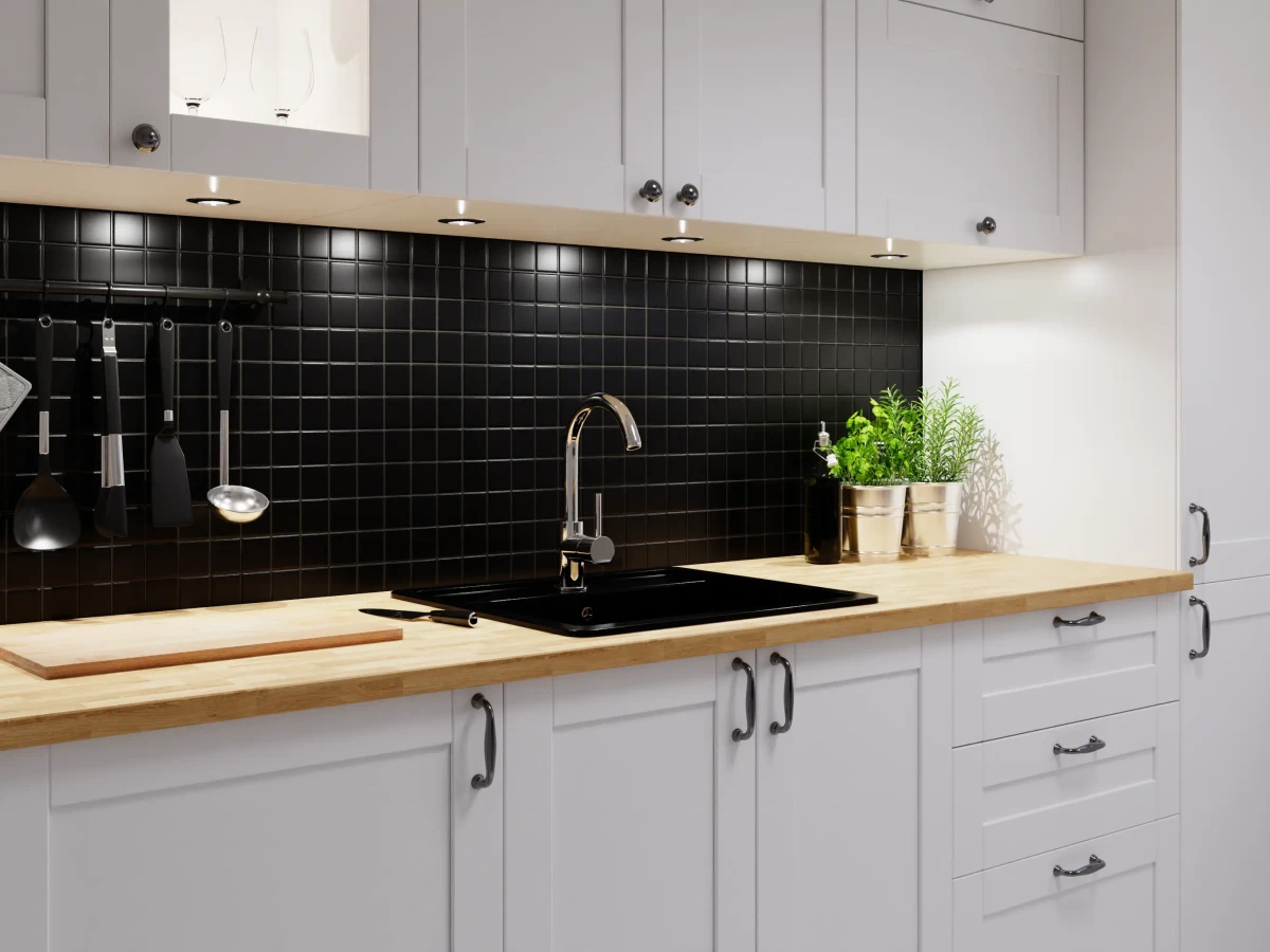 MOZAIKA CERAMICZNA SQUARE BLACK MATOWA – dekoracyjne do wnętrz – Szklane Mozaiki