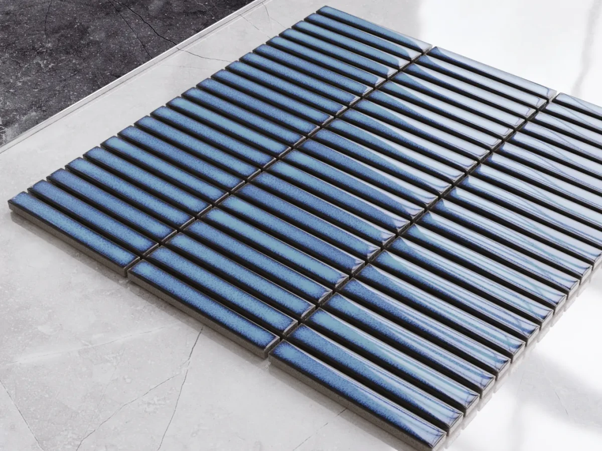 MOZAIKA CERAMICZNA MINI PIANO DEEP BLUE – dekoracyjne do wnętrz – Szklane Mozaiki