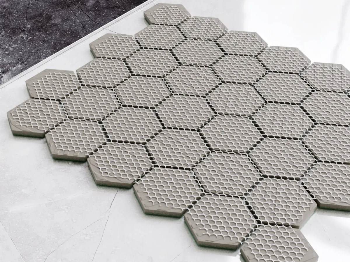 MOZAIKA CERAMICZNA HEKSAGON DEEP GREEN – dekoracyjne do wnętrz – Szklane Mozaiki