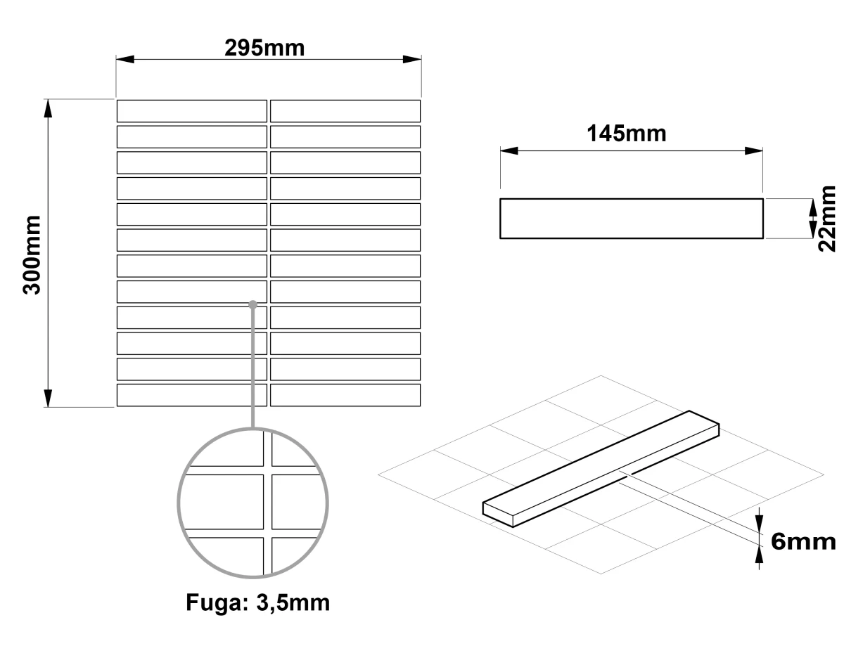 Mozaika ceramiczna Piano White 29,5×30,0 – szklanemozaiki.pl