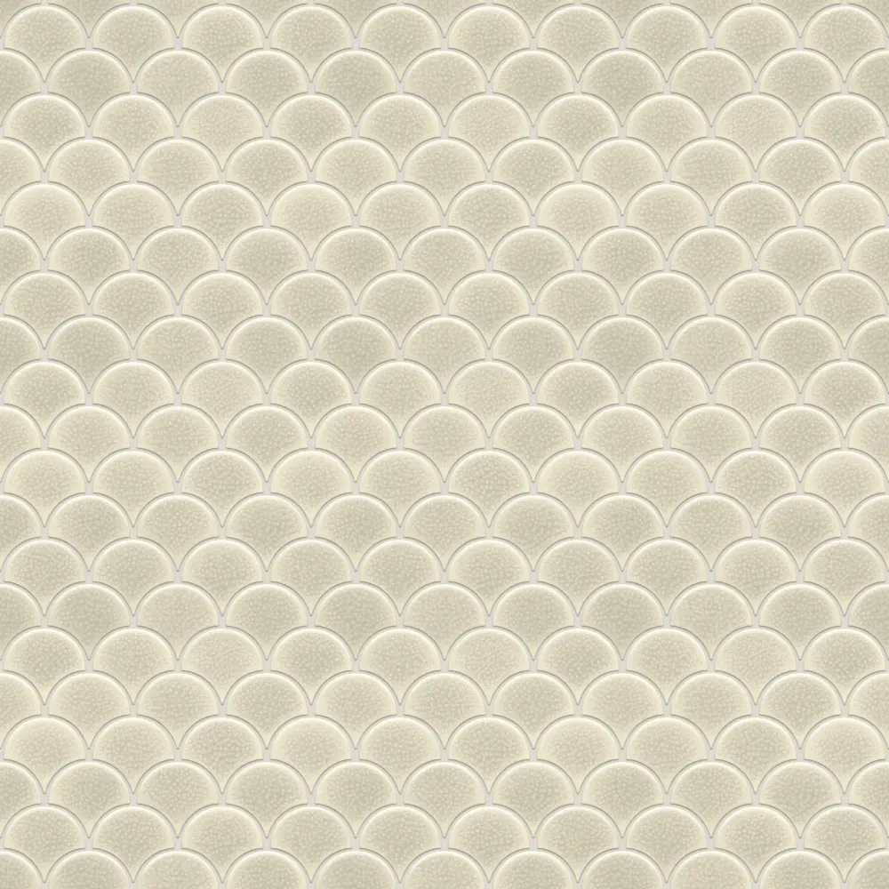 MOZAIKA CERAMICZNA FISH SCALE WHITE CREME – dekoracyjne do wnętrz – Szklane Mozaiki