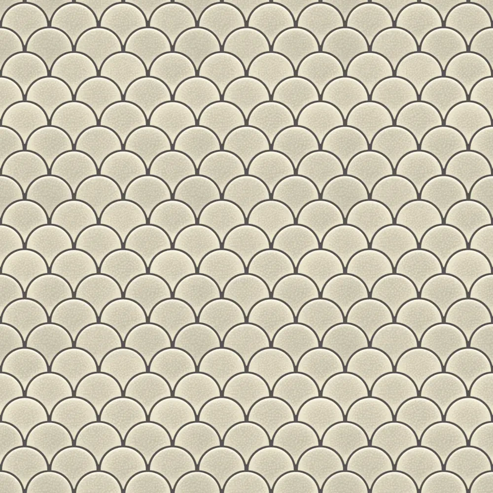 MOZAIKA CERAMICZNA FISH SCALE WHITE CREME – dekoracyjne do wnętrz – Szklane Mozaiki