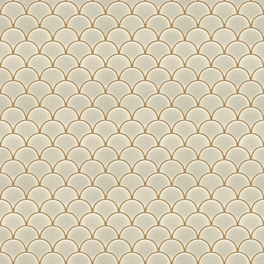 MOZAIKA CERAMICZNA FISH SCALE WHITE CREME – dekoracyjne do wnętrz – Szklane Mozaiki