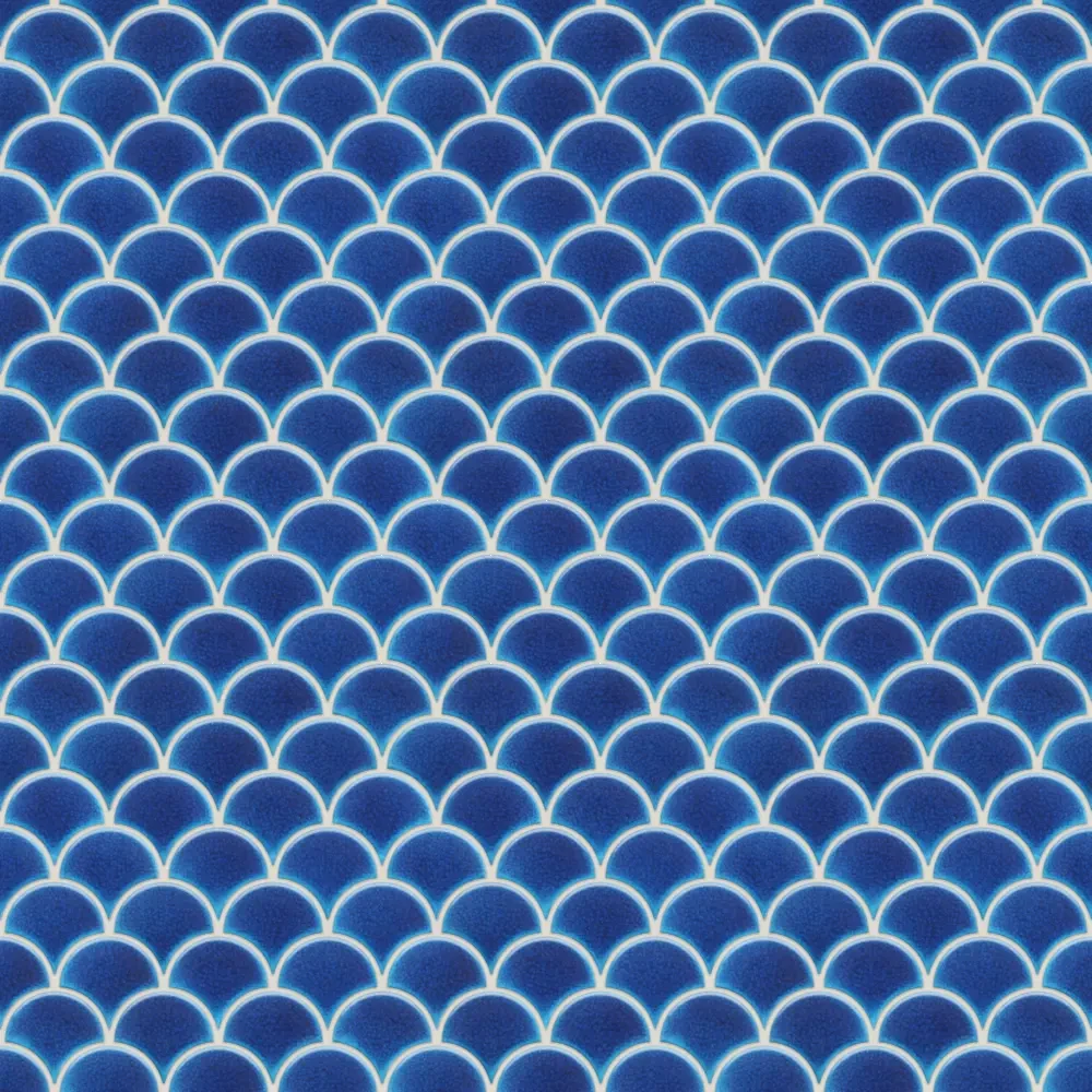 Mozaika ceramiczna Fish Scale Royal Blue Niebieska - szklanemozaiki.pl