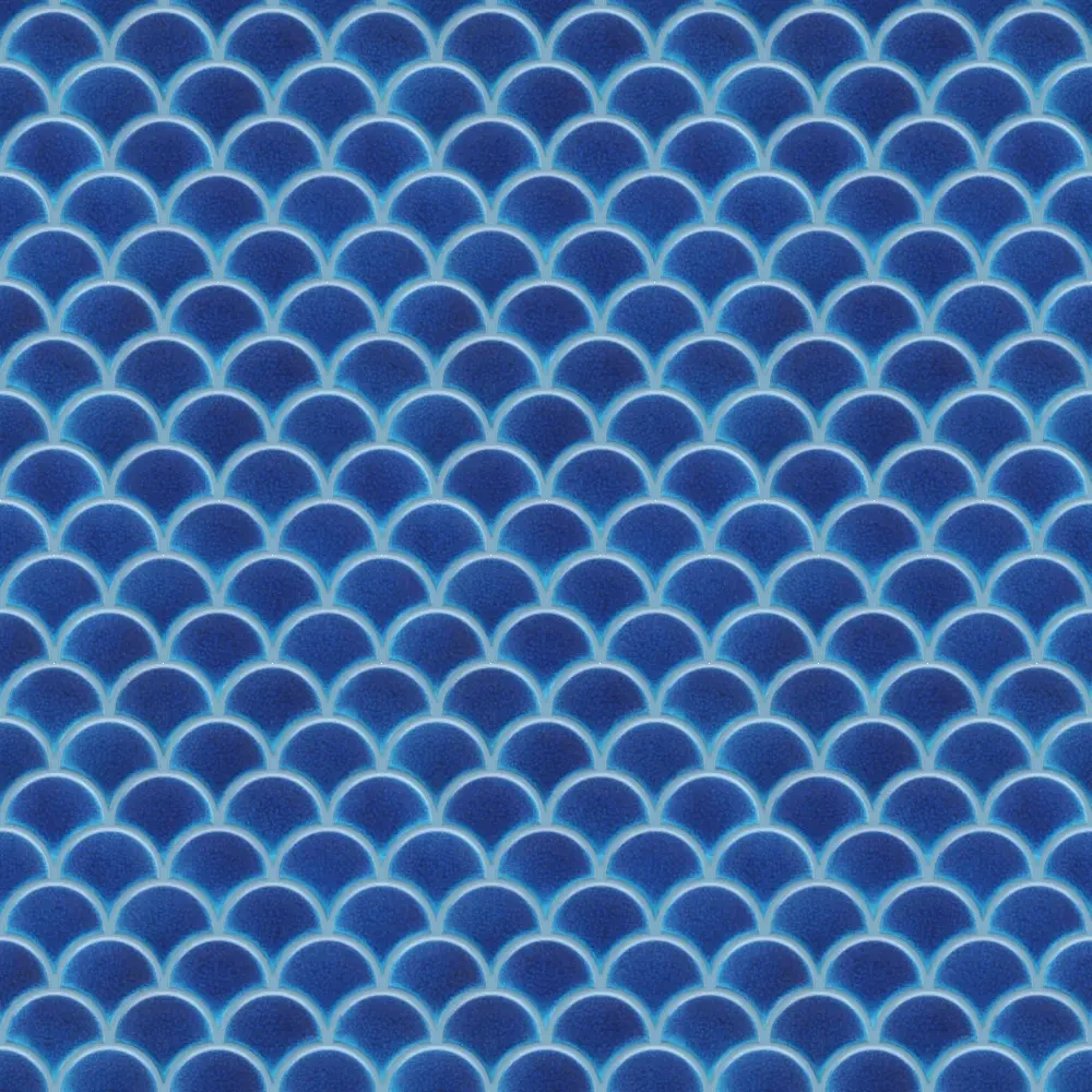 Mozaika ceramiczna Fish Scale Royal Blue Niebieska - szklanemozaiki.pl