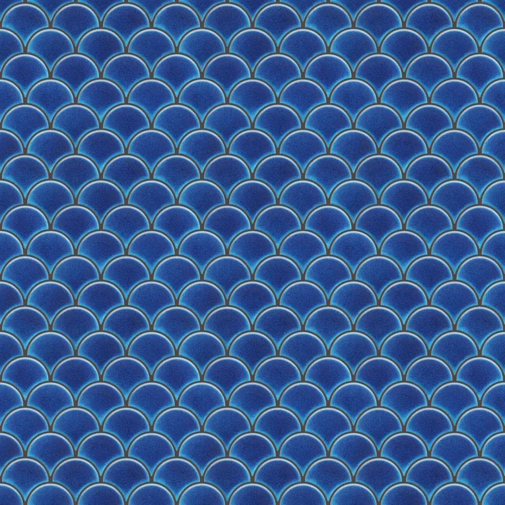 Mozaika ceramiczna Fish Scale Royal Blue Niebieska - szklanemozaiki.pl