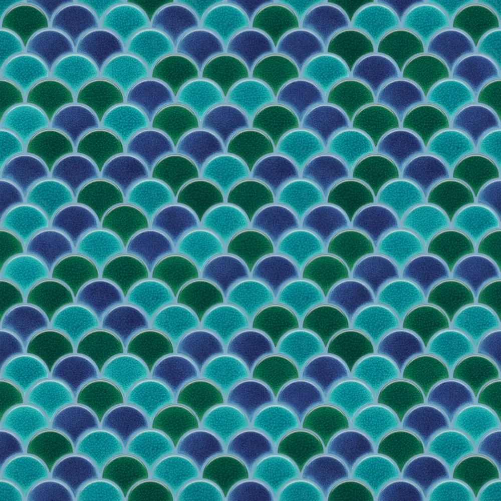 Mozaika ceramiczna Fish Scale Blue Ocean Mix - szklanemozaiki.pl