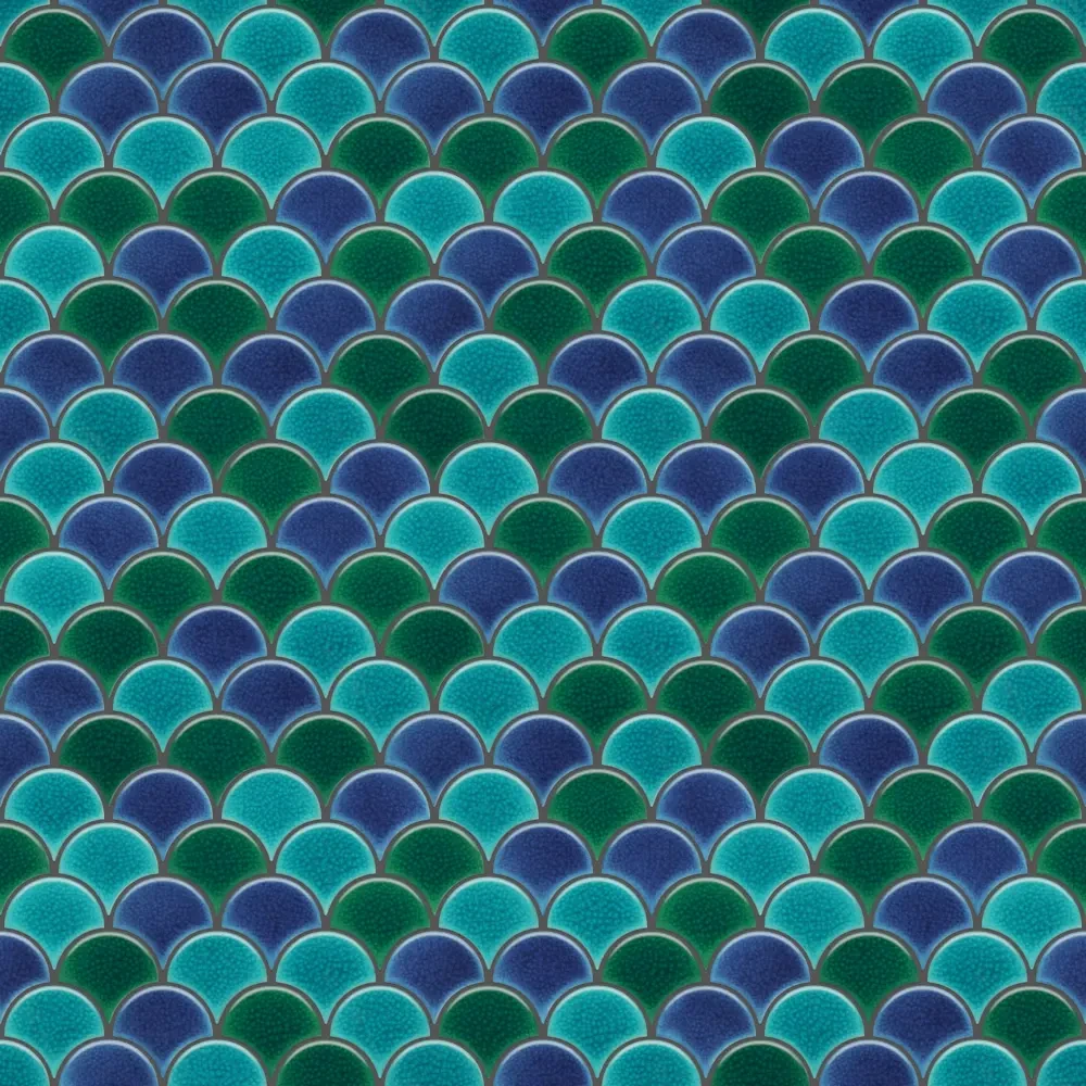 Mozaika ceramiczna Fish Scale Blue Ocean Mix - szklanemozaiki.pl