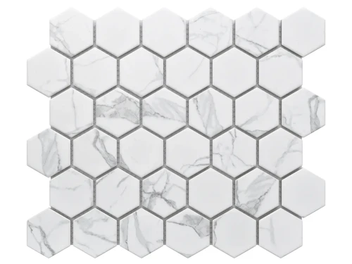 MOZAIKA CERAMICZNA HEKSAGON CLASSIC CARRARA MATOWA