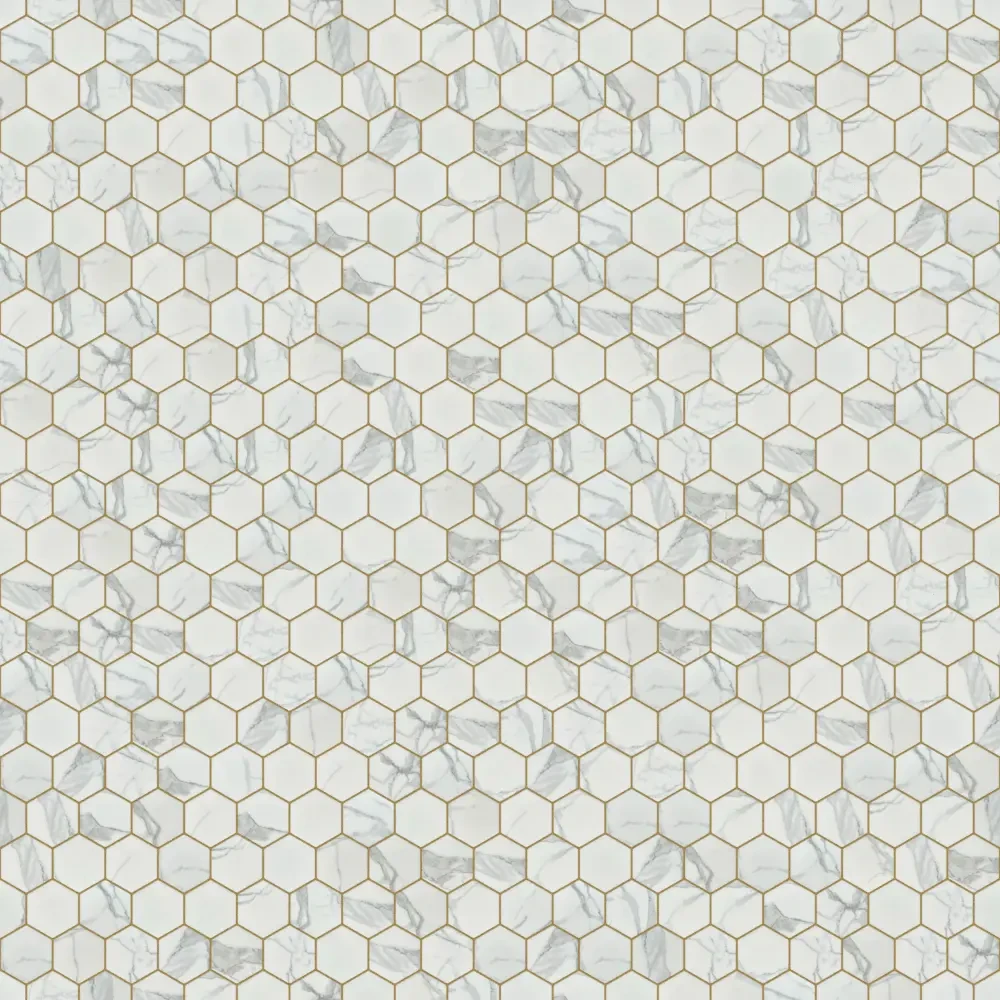 MOZAIKA CERAMICZNA HEKSAGON CLASSIC CARRARA MATOWA – dekoracyjne do wnętrz – Szklane Mozaiki