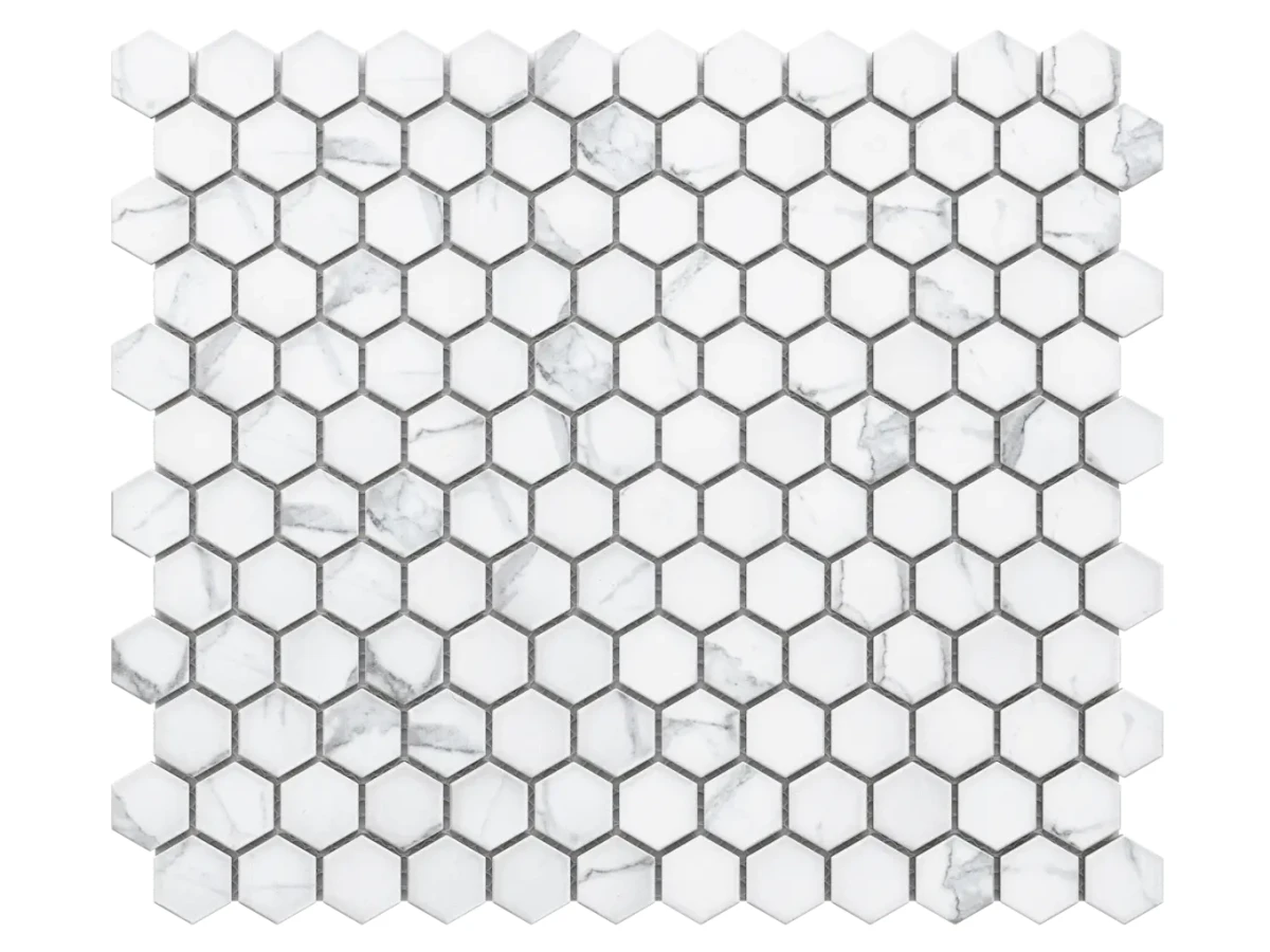 Mozaika ceramiczna Heksagon mini Carraca matowa - szklanemozaiki.pl