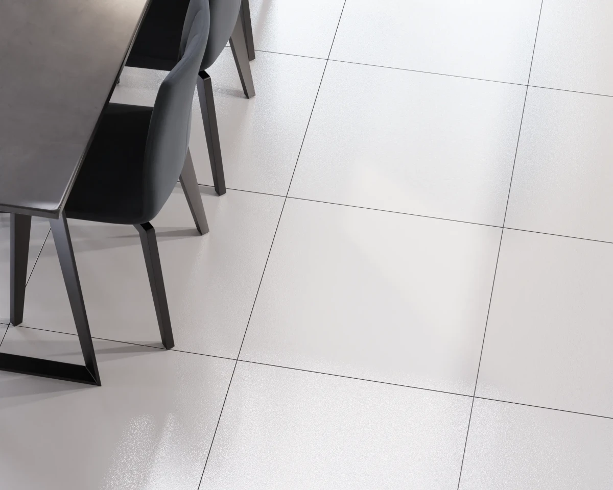 PŁYTKA REKTYFIKOWANA SZKLIWIONA BIAŁA ALASKA LAPPATO 60x60cm  – dekoracyjne do wnętrz – Szklane Mozaiki
