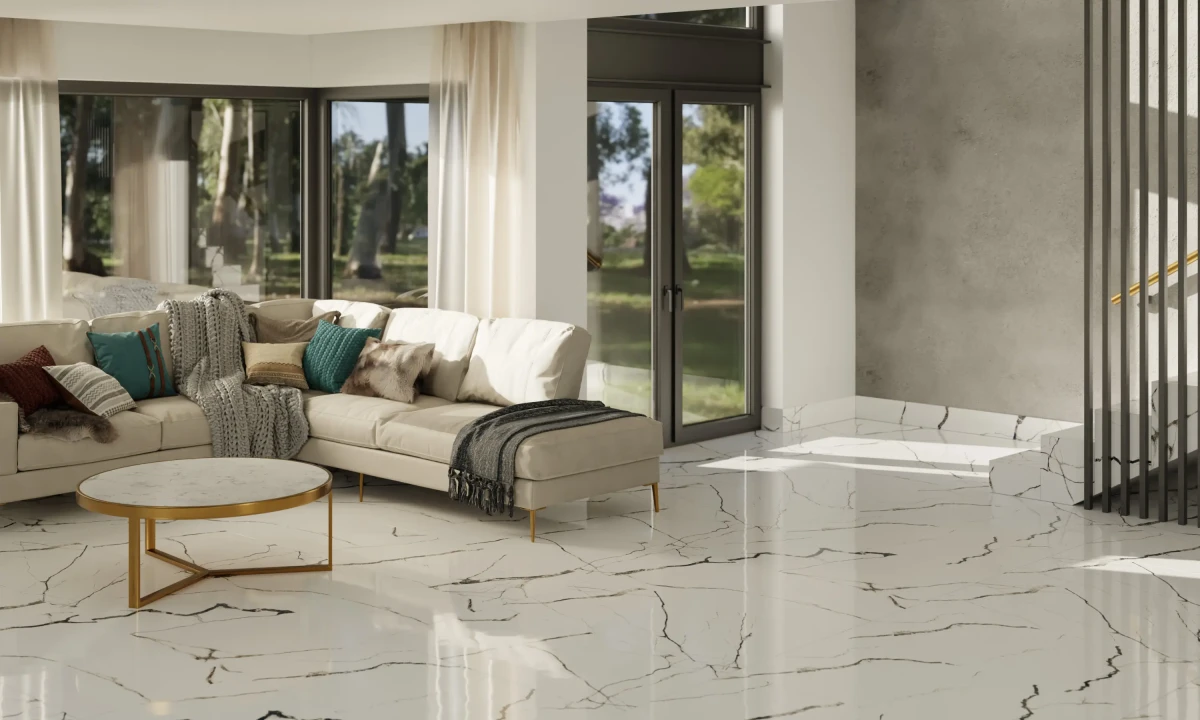 PŁYTKA REKTYFIKOWANA SELFOSS  WHITE LAPPATO 60x60cm – dekoracyjne do wnętrz – Szklane Mozaiki