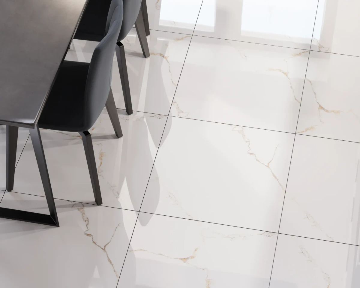 PŁYTKA REKTYFIKOWANA TRIVENTO WHITE POLER 60x60cm – dekoracyjne do wnętrz – Szklane Mozaiki