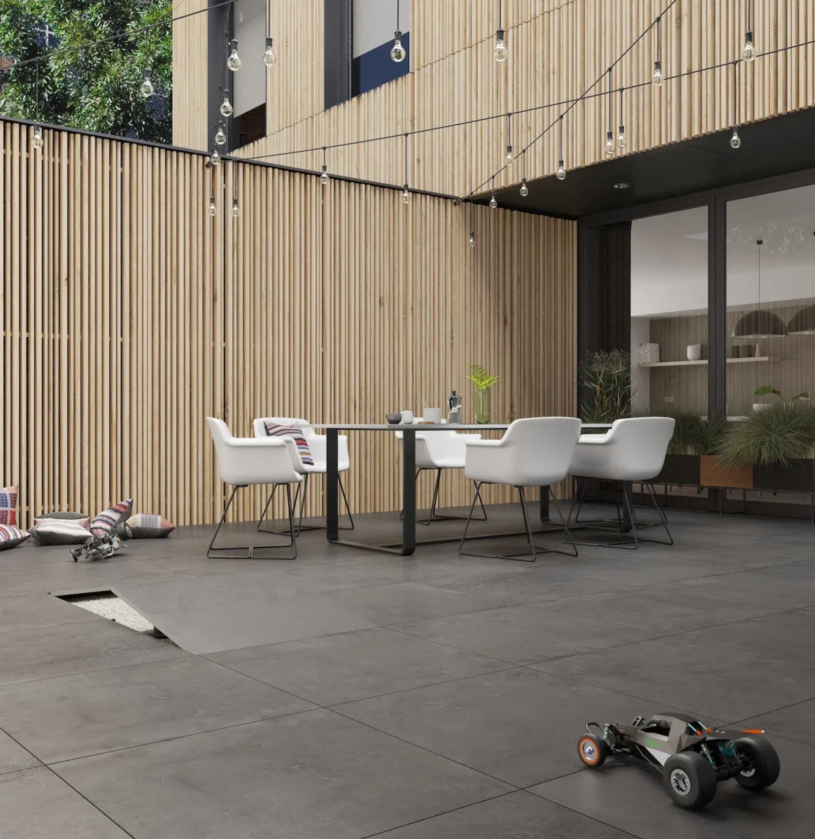 PŁYTKA STARGRES DOWNTOWN ANTRACITE MAT 2cm 60X60 gat. I  – dekoracyjne do wnętrz – Szklane Mozaiki