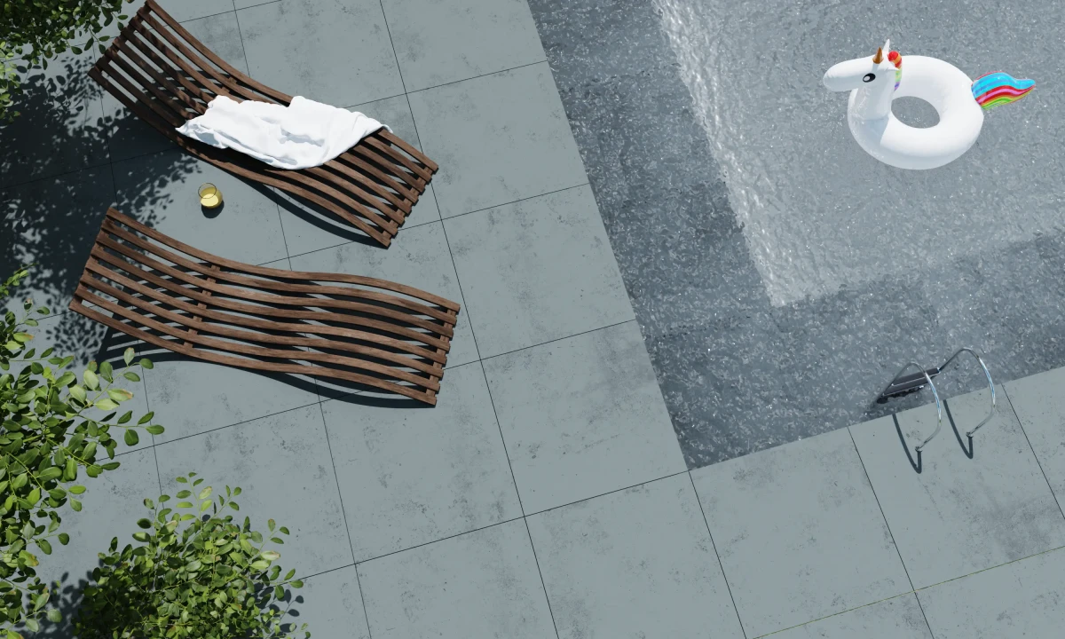 PŁYTKA TARASOWA BETON SZARA BRICO PIZZARA 2cm 60x60cm – dekoracyjne do wnętrz – Szklane Mozaiki