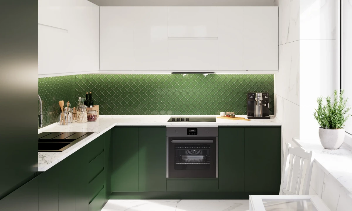 Mozaika ceramiczna Arabeska Deep Green szmaragdowa - szklanemozaiki.pl
