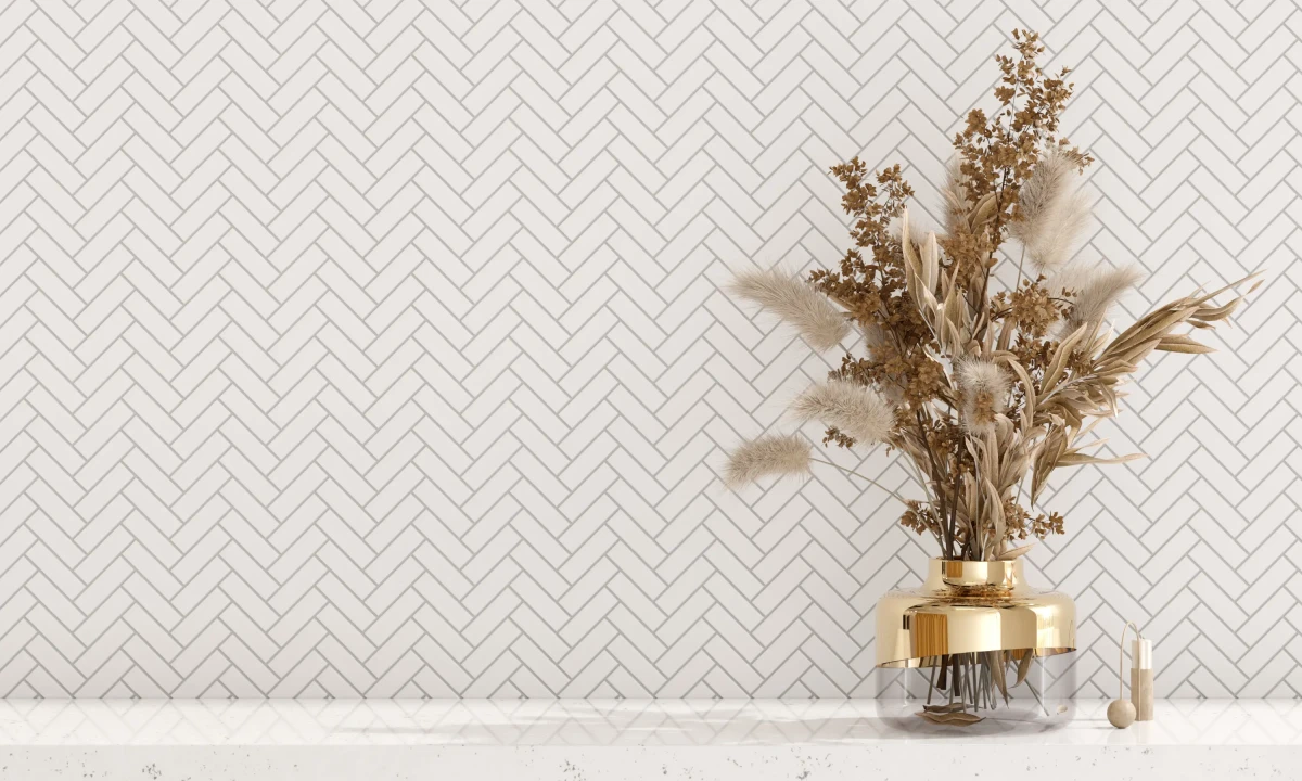Mozaika ceramiczna mini chevron white połysk - szklanemozaiki.pl
