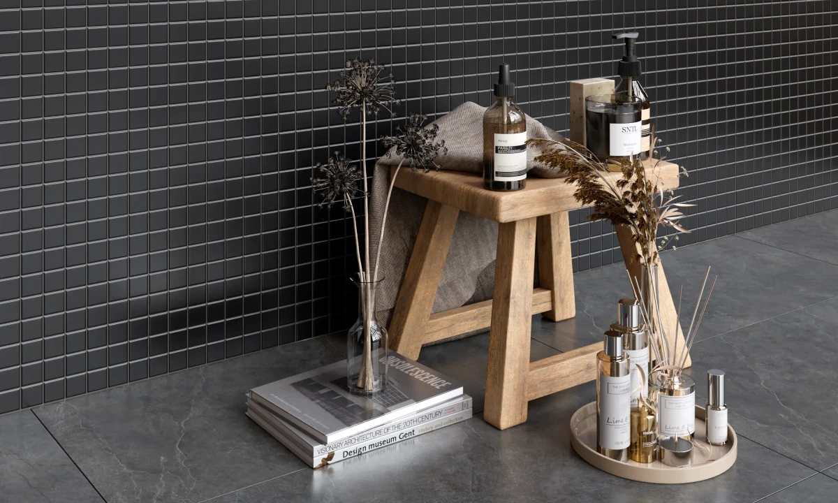 MOZAIKA CERAMICZNA SQUARE BLACK MATOWA – dekoracyjne do wnętrz – Szklane Mozaiki