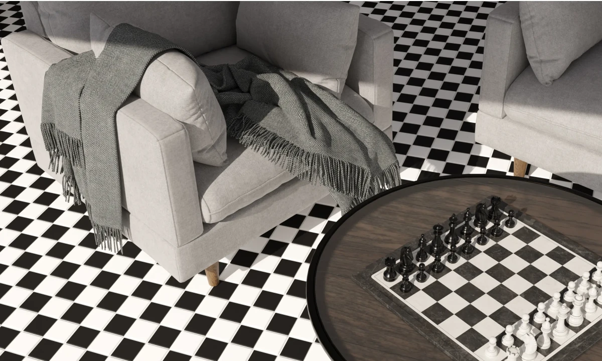 MOZAIKA CERAMICZNA SQUARE SZACHOWNICA MATOWA – dekoracyjne do wnętrz – Szklane Mozaiki