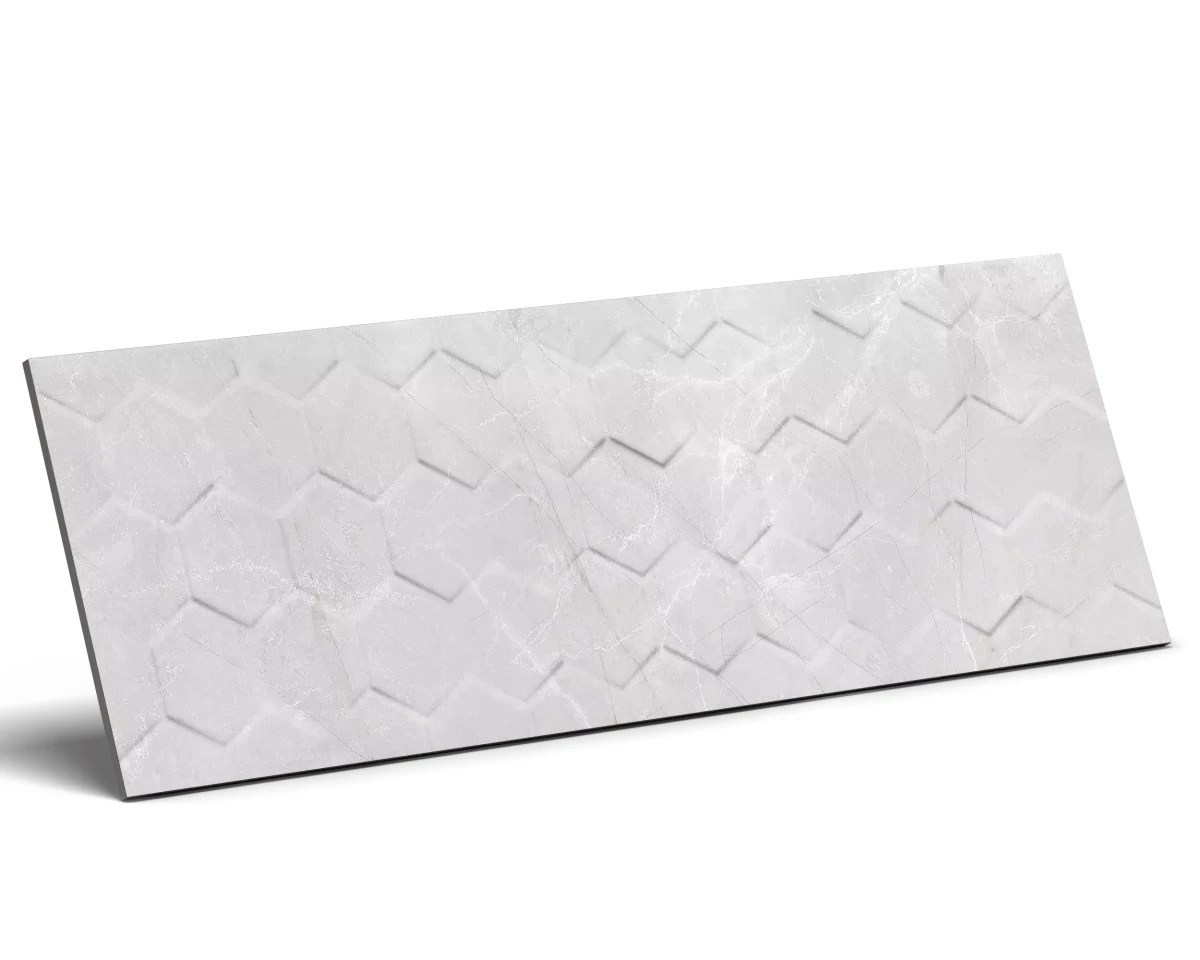 PŁYTKA ŚCIENNA CERAMIKA KOŃSKIE BRAGA HEKSAGON WHITE (3D) 25x75 gat. I – dekoracyjne do wnętrz – Szklane Mozaiki