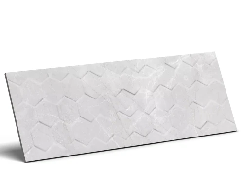 PŁYTKA ŚCIENNA CERAMIKA KOŃSKIE BRAGA HEKSAGON WHITE (3D) 25x75 gat. I
