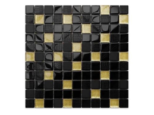 MOZAIKA SZKLANA NERO GOLDSTAR  30x30cm 6mm