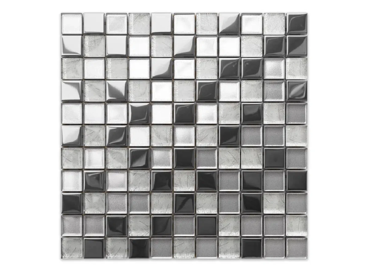 MOZAIKA SZKLANA SILVERSTAR MIX 30x30cm 6mm – dekoracyjne do wnętrz – Szklane Mozaiki