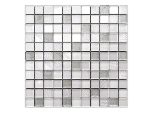 MOZAIKA SZKLANA WHITE SILVERSTAR 30x30cm 6mm