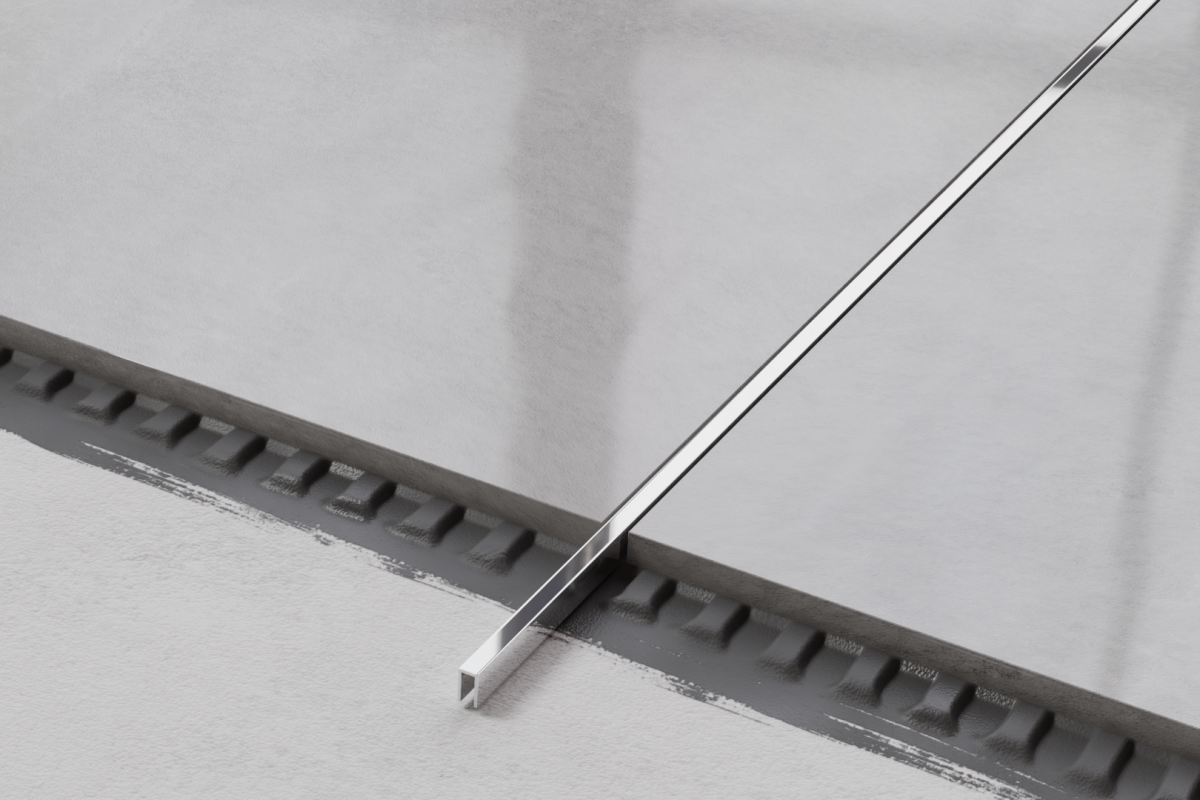 OUTLET - PROFIL METALOWY REKTYFIKOWANY (5 x 2440 mm) SREBRNY POŁYSK – dekoracyjne do wnętrz – Szklane Mozaiki