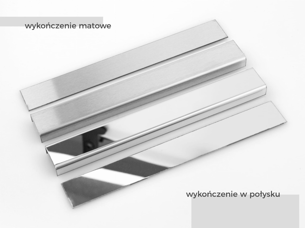 OUTLET - PROFIL METALOWY REKTYFIKOWANY (5 x 2440 mm) SREBRNY POŁYSK – dekoracyjne do wnętrz – Szklane Mozaiki