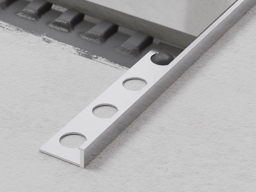 OUTLET - PROFIL ALUMINIOWY LICOWY AIL (8 x 2700mm) WYKOŃCZENIOWY SREBRNY ANODA DO PŁYTEK – dekoracyjne do wnętrz – Szklane Mozaiki