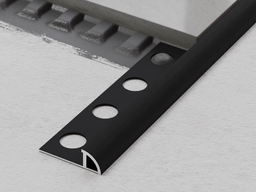 OUTLET - ZESTAW 10szt. PROFIL ALUMINIOWY NAROŻNY (8 x 2700mm) WYKOŃCZENIOWY CZARNY MATOWY DO PŁYTEK – dekoracyjne do wnętrz – Szklane Mozaiki