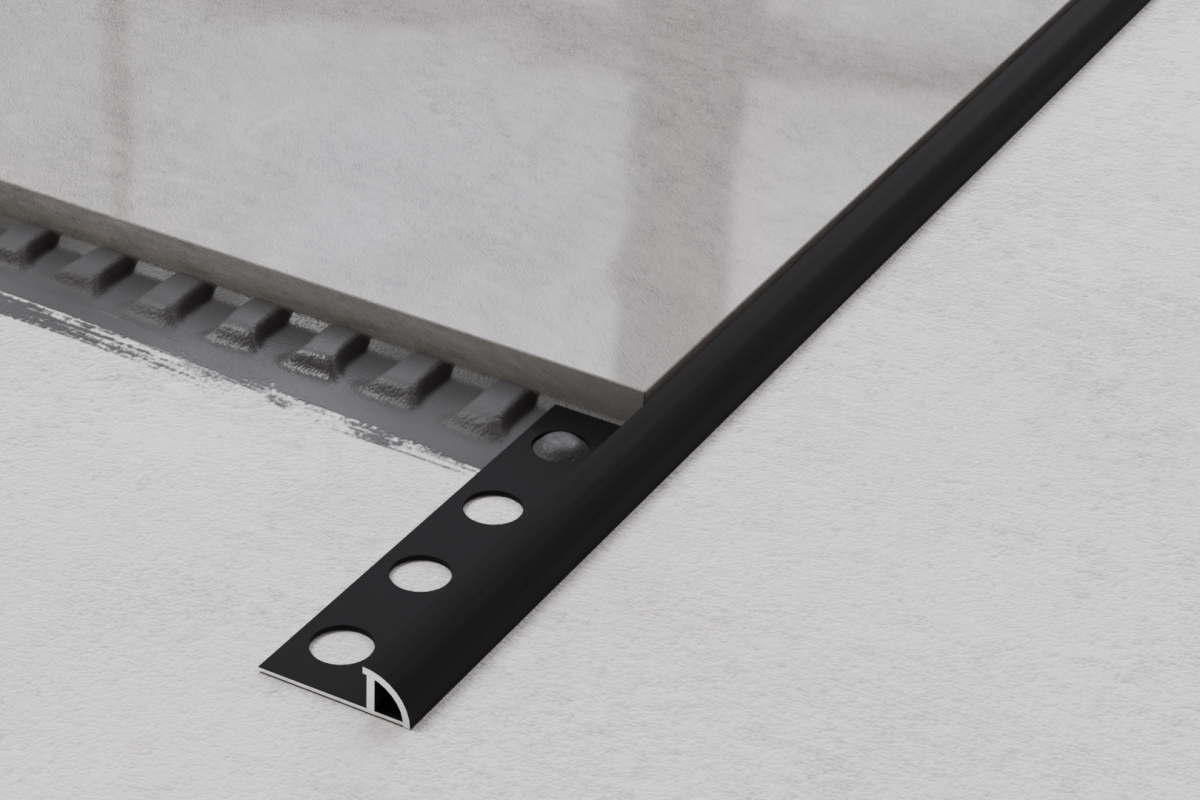 OUTLET - ZESTAW 10szt. PROFIL ALUMINIOWY NAROŻNY (8 x 2700mm) WYKOŃCZENIOWY CZARNY MATOWY DO PŁYTEK – dekoracyjne do wnętrz – Szklane Mozaiki