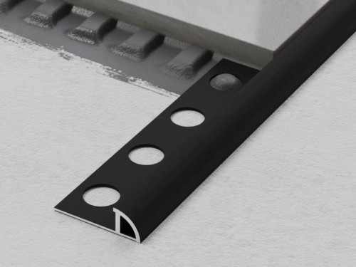 OUTLET - PROFIL ALUMINIOWY NAROŻNY (12 x 2700mm) WYKOŃCZENIOWY CZARNY MATOWY DO PŁYTEK