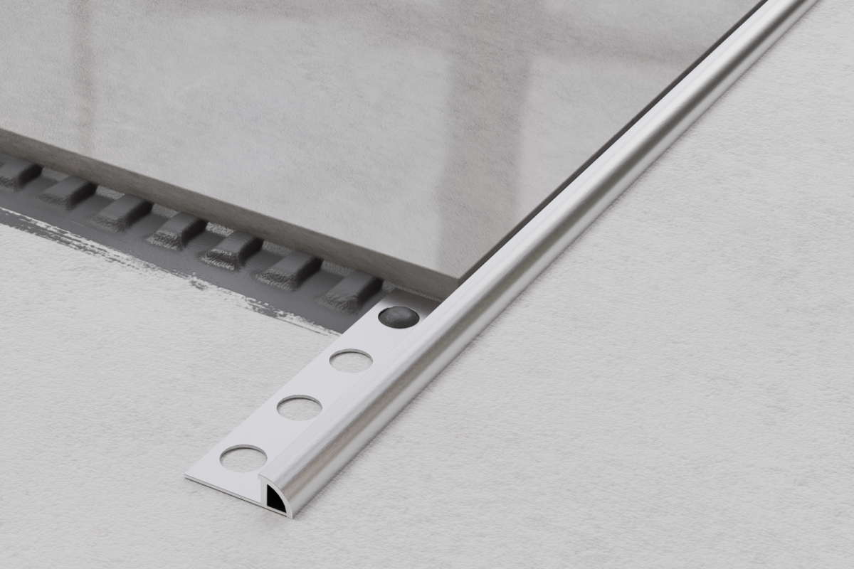 OUTLET - PROFIL ALUMINIOWY NAROŻNY (12 x 2700mm) WYKOŃCZENIOWY SREBRNY ANODA DO PŁYTEK  – dekoracyjne do wnętrz – Szklane Mozaiki