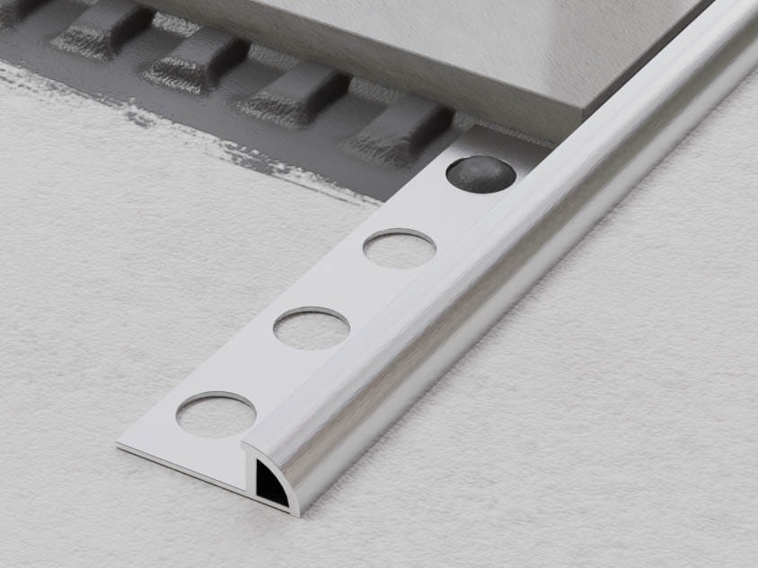 OUTLET - ZESTAW 10szt.  PROFIL ALUMINIOWY NAROŻNY (12 x 2700mm) WYKOŃCZENIOWY SREBRNY ANODA DO PŁYTEK  – dekoracyjne do wnętrz – Szklane Mozaiki