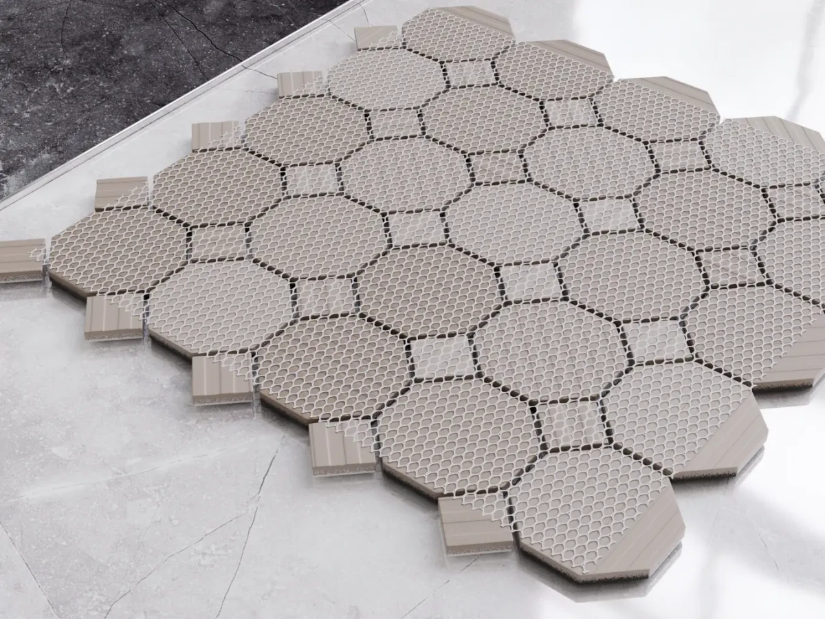 MOZAIKA CERAMICZNA OCTAGON BLACK CLASSIC MATOWA – dekoracyjne do wnętrz – Szklane Mozaiki