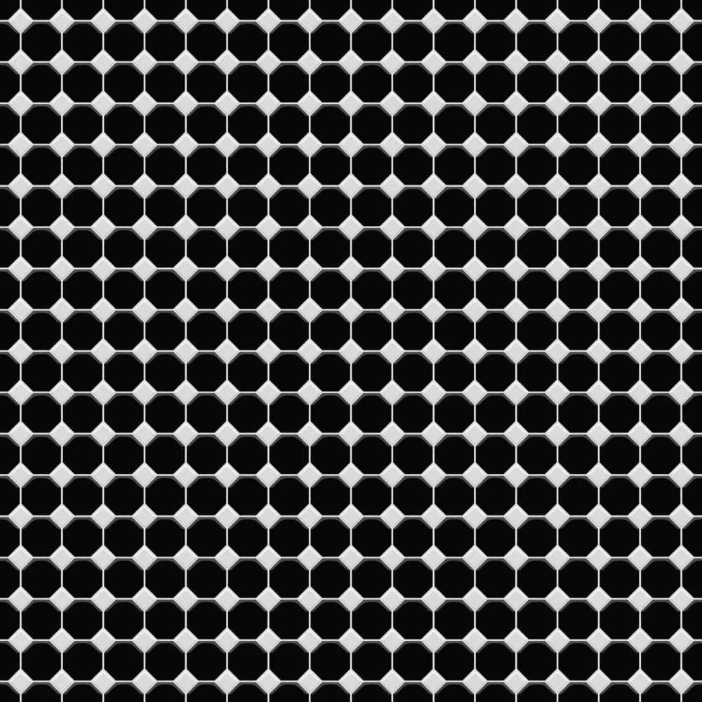 MOZAIKA CERAMICZNA OCTAGON BLACK CLASSIC MATOWA – dekoracyjne do wnętrz – Szklane Mozaiki