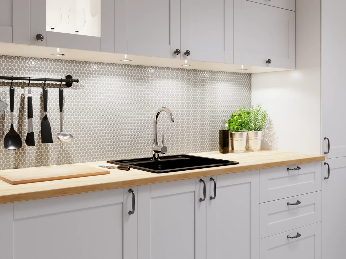 Mozaika ceramiczna Penny Dots white matowa - szklanemozaiki.pl
