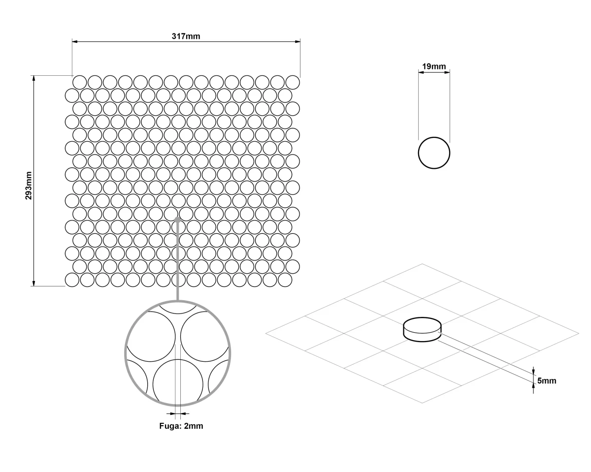 Mozaika ceramiczna Penny Dots white matowa - szklanemozaiki.pl