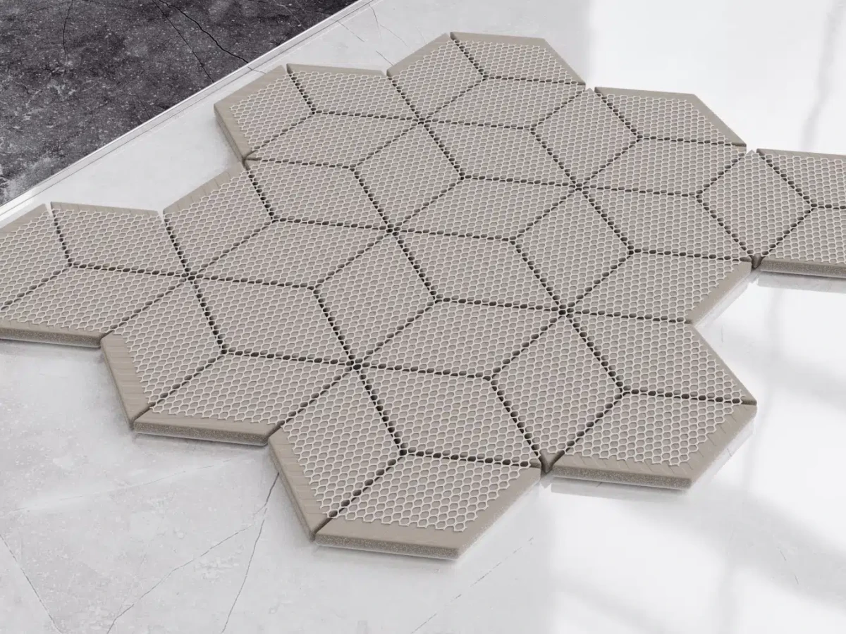 MOZAIKA CERAMICZNA DIAMOND ROMB CUBE GREY – dekoracyjne do wnętrz – Szklane Mozaiki