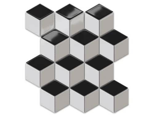 MOZAIKA CERAMICZNA DIAMOND ROMB CUBE GREY