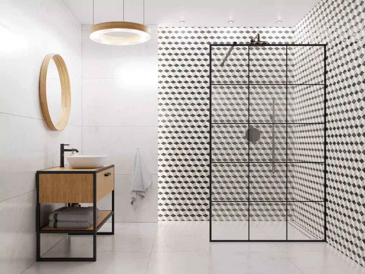 MOZAIKA CERAMICZNA DIAMOND ROMB CUBE GREY – dekoracyjne do wnętrz – Szklane Mozaiki