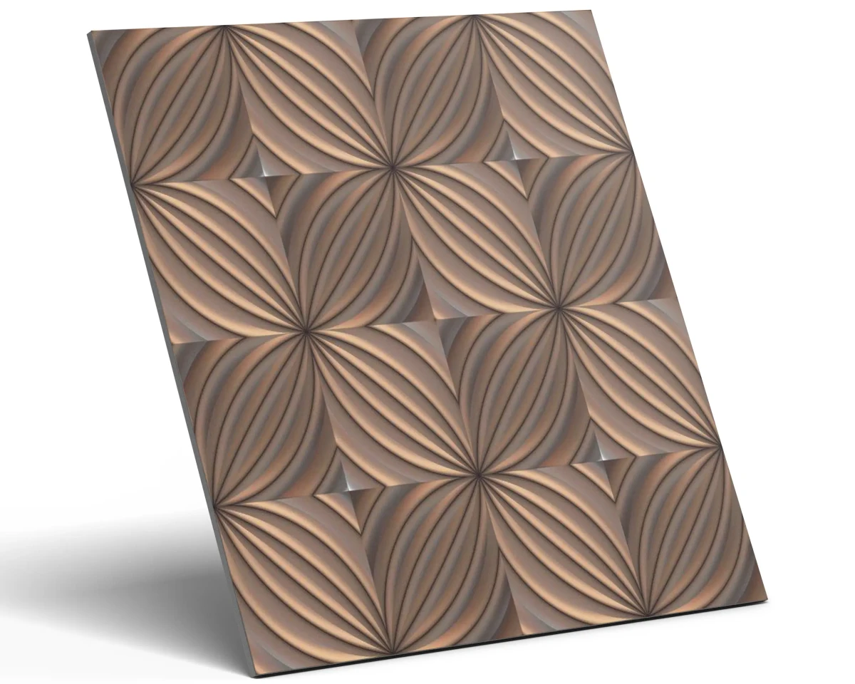 PŁYTKA GRESOWA DEKORACYJNA COPPER WAVE DEKOR 60x60 gat. I – dekoracyjne do wnętrz – Szklane Mozaiki