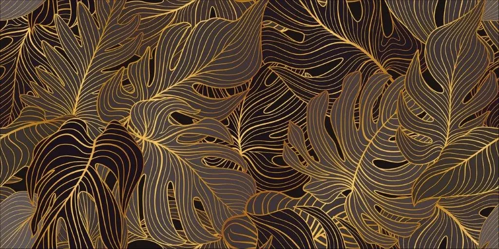 PŁYTKA GRESOWA DEKORACYJNA GOLDEN LEAVES DEKOR 60x120 gat. I – dekoracyjne do wnętrz – Szklane Mozaiki