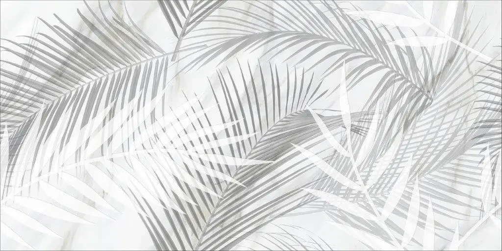PŁYTKA GRESOWA DEKORACYJNA FROSTED PALM DEKOR 60x120 gat. I – dekoracyjne do wnętrz – Szklane Mozaiki