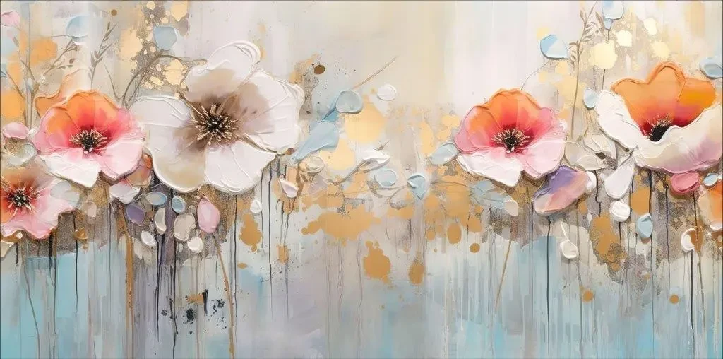 PŁYTKA GRESOWA DEKORACYJNA PAINTED FLOWERS DEKOR 60x120 gat. I – dekoracyjne do wnętrz – Szklane Mozaiki