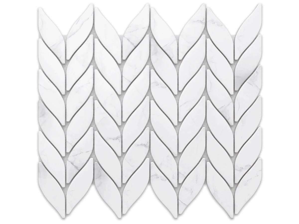 MOZAIKA CERAMICZNA BOTANIC WHITE BIAŁA - szklanemozaiki.pl
